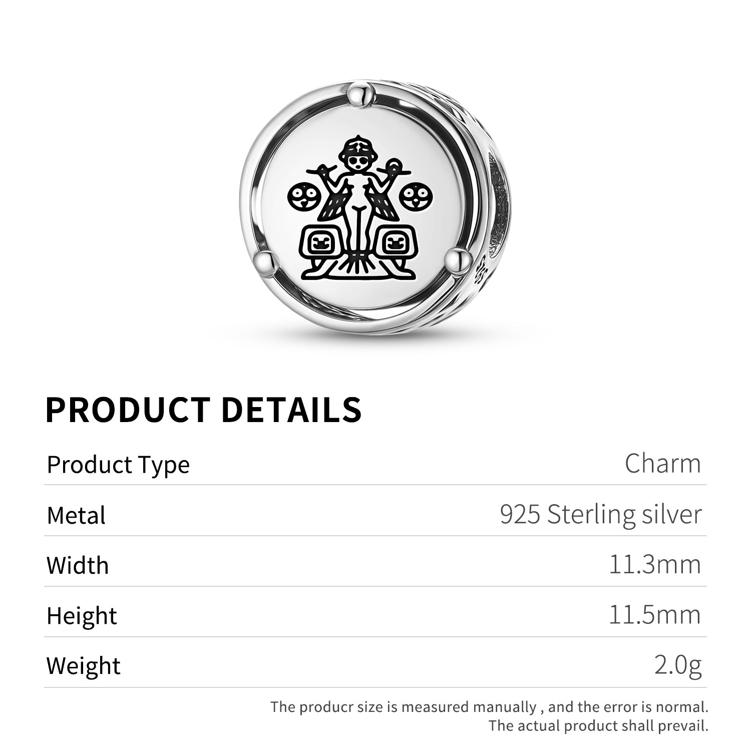 Sumerian Ereshkigal Charm – 925 Sterling Silver – view 3