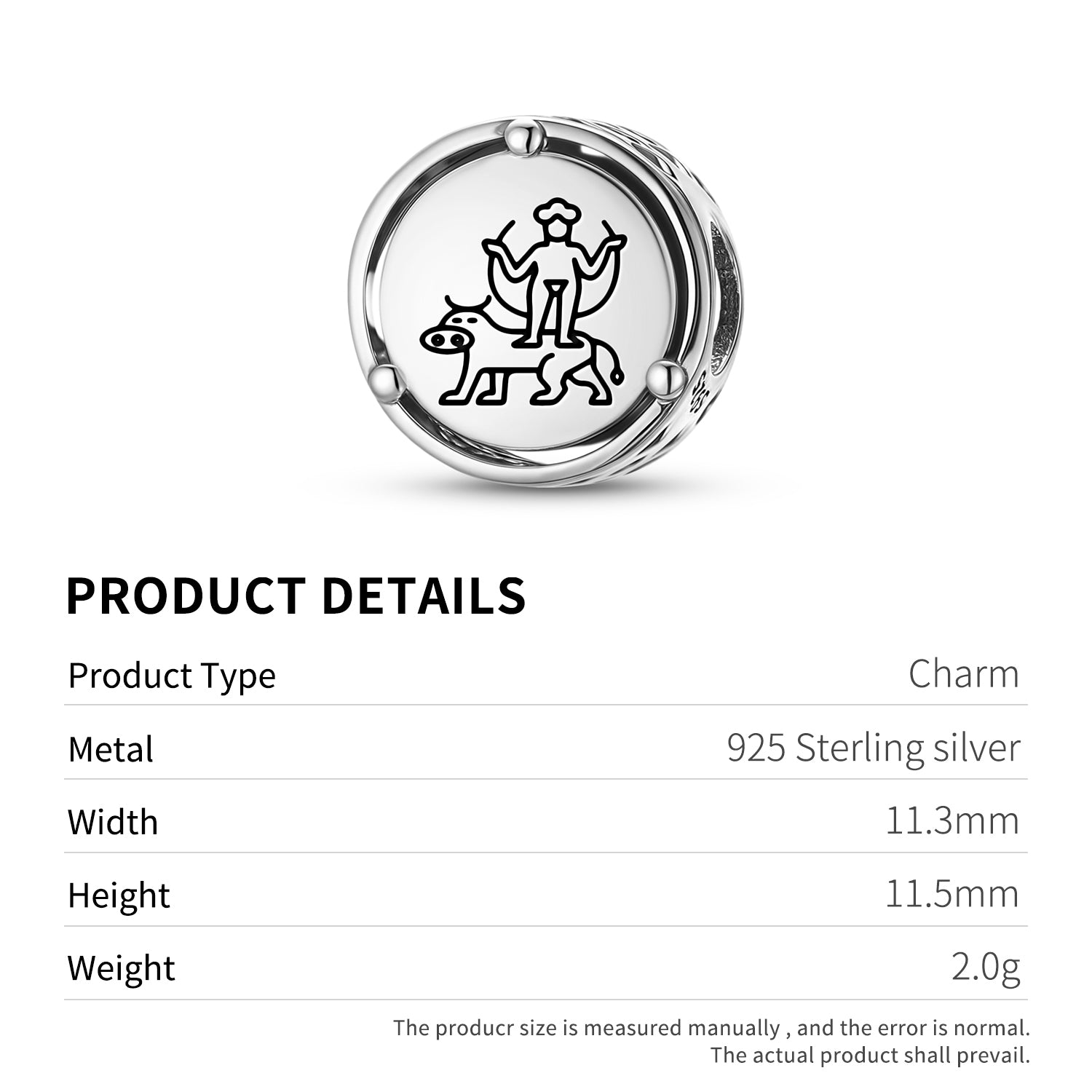 Sumerian Shala Charm – 925 Sterling Silver – view 3