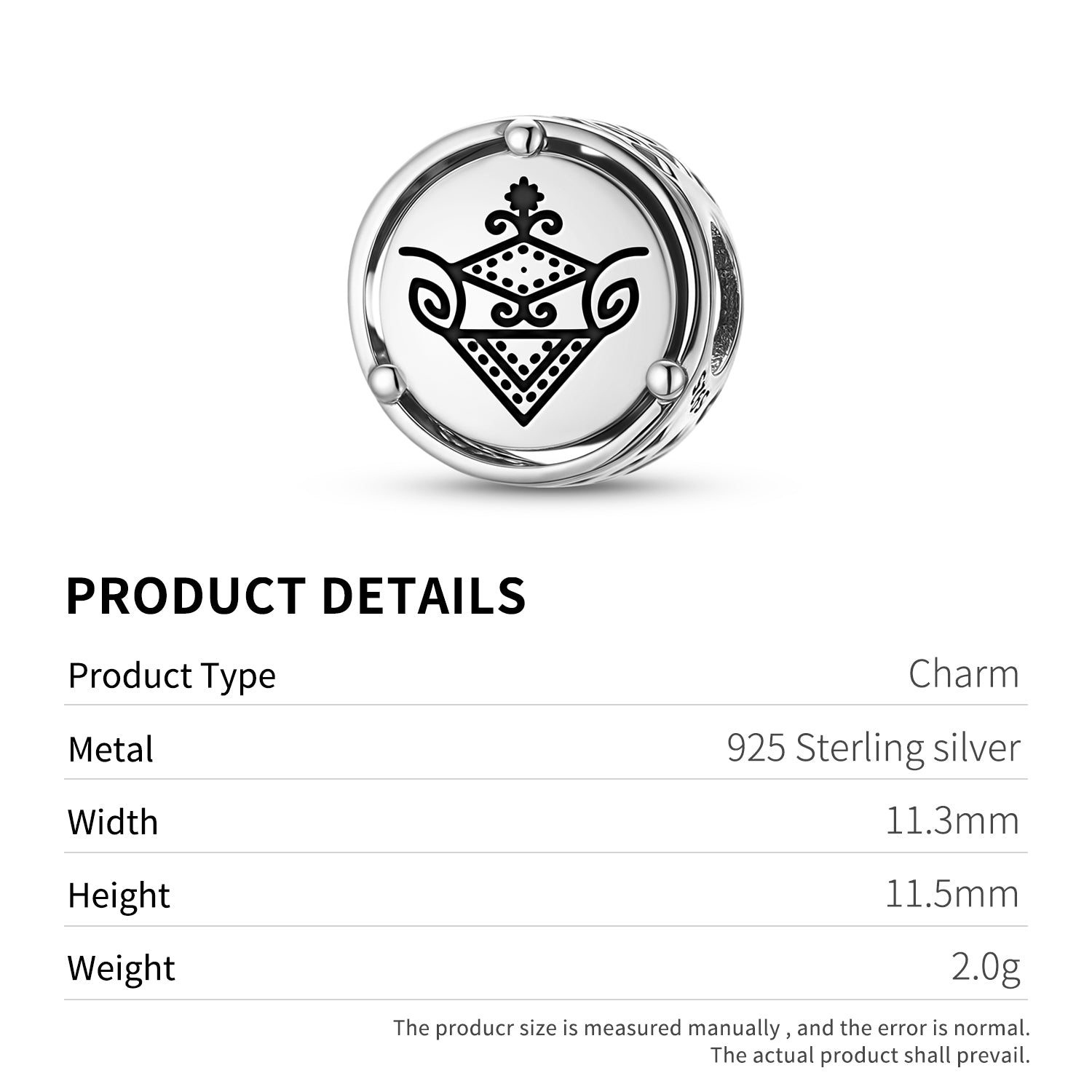 Central America Yemaya Charm – 925 Sterling Silver – view 3