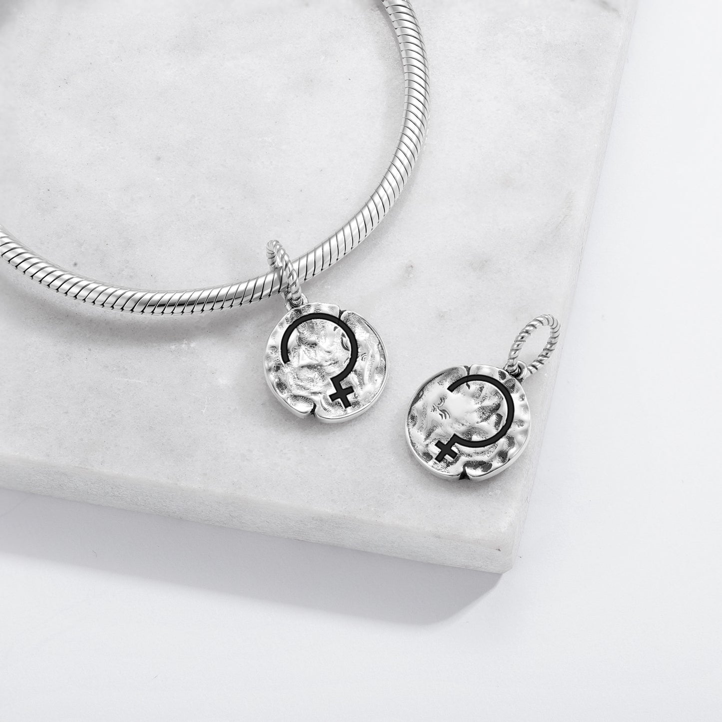 Astrology Ceres Symbol Dangle Charm – 925 Sterling Silver – view 2