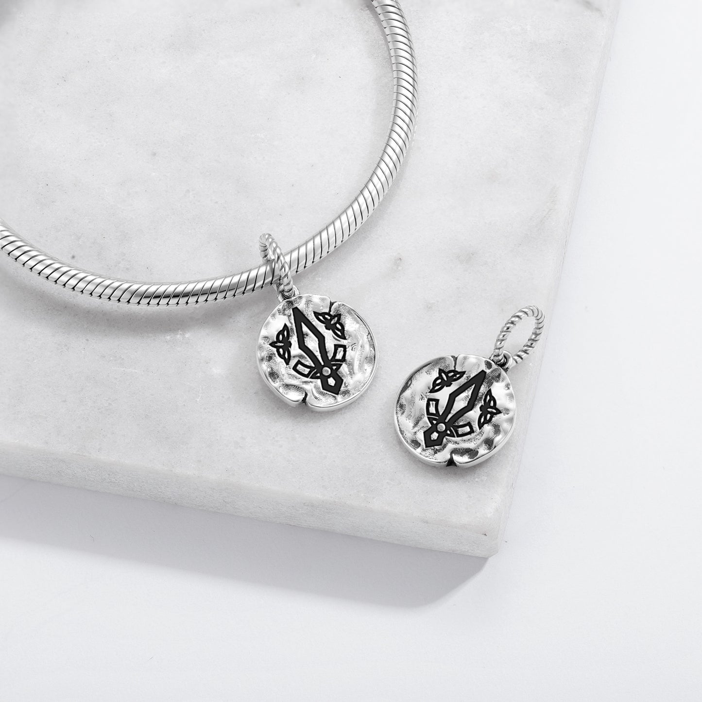 Norse Gungnir Symbol Dangle Charm – 925 Sterling Silver – view 2