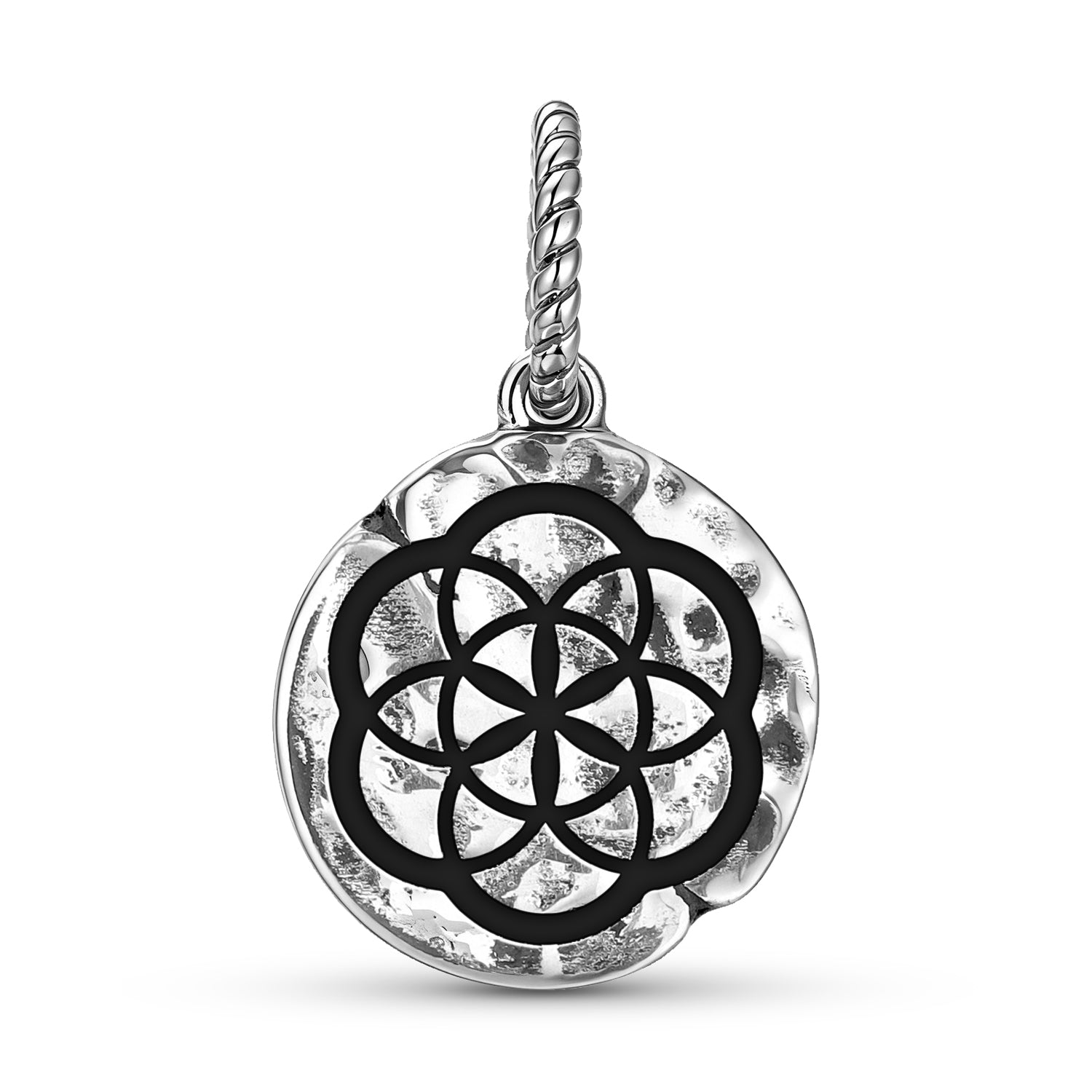 Sacred Geometry Seed Of Life Symbol Dangle Charm – 925 Sterling Silver