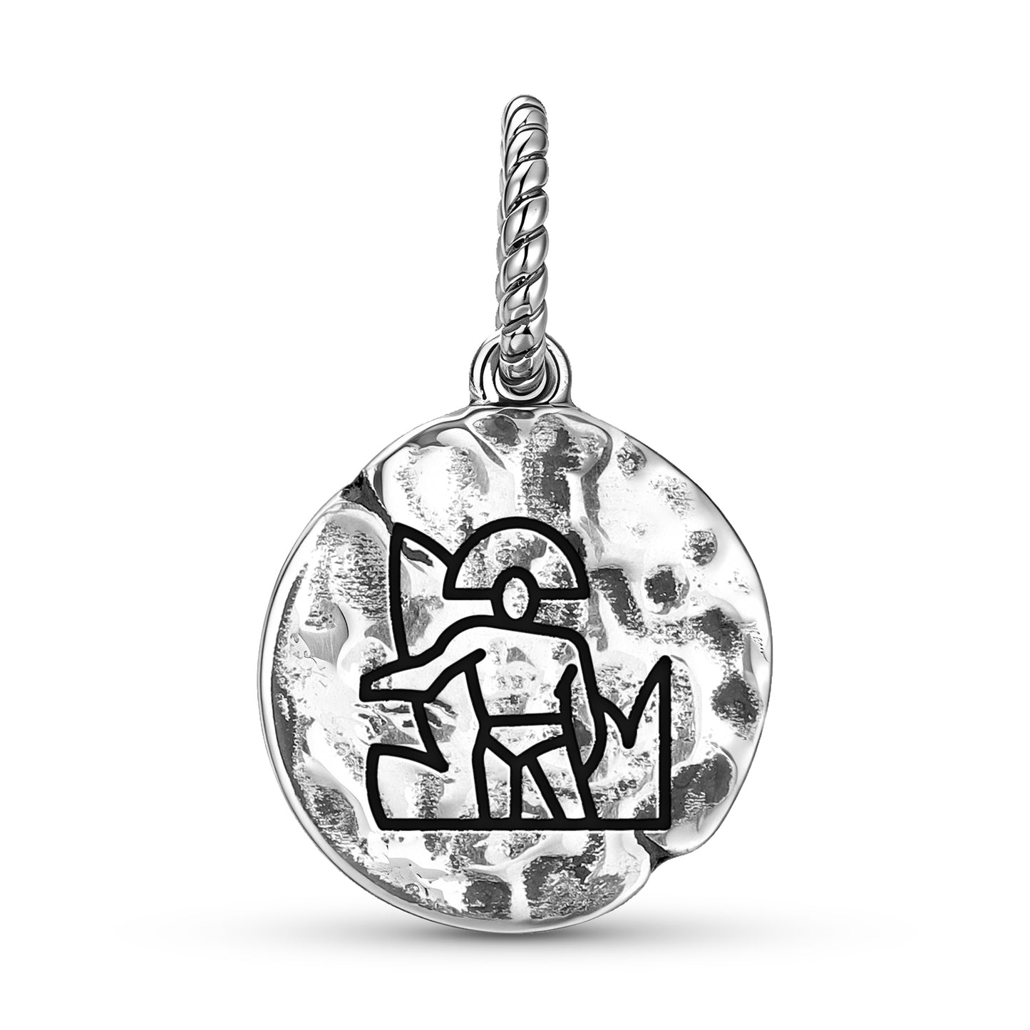 Mayan Fire Dance Symbol Dangle Charm – 925 Sterling Silver