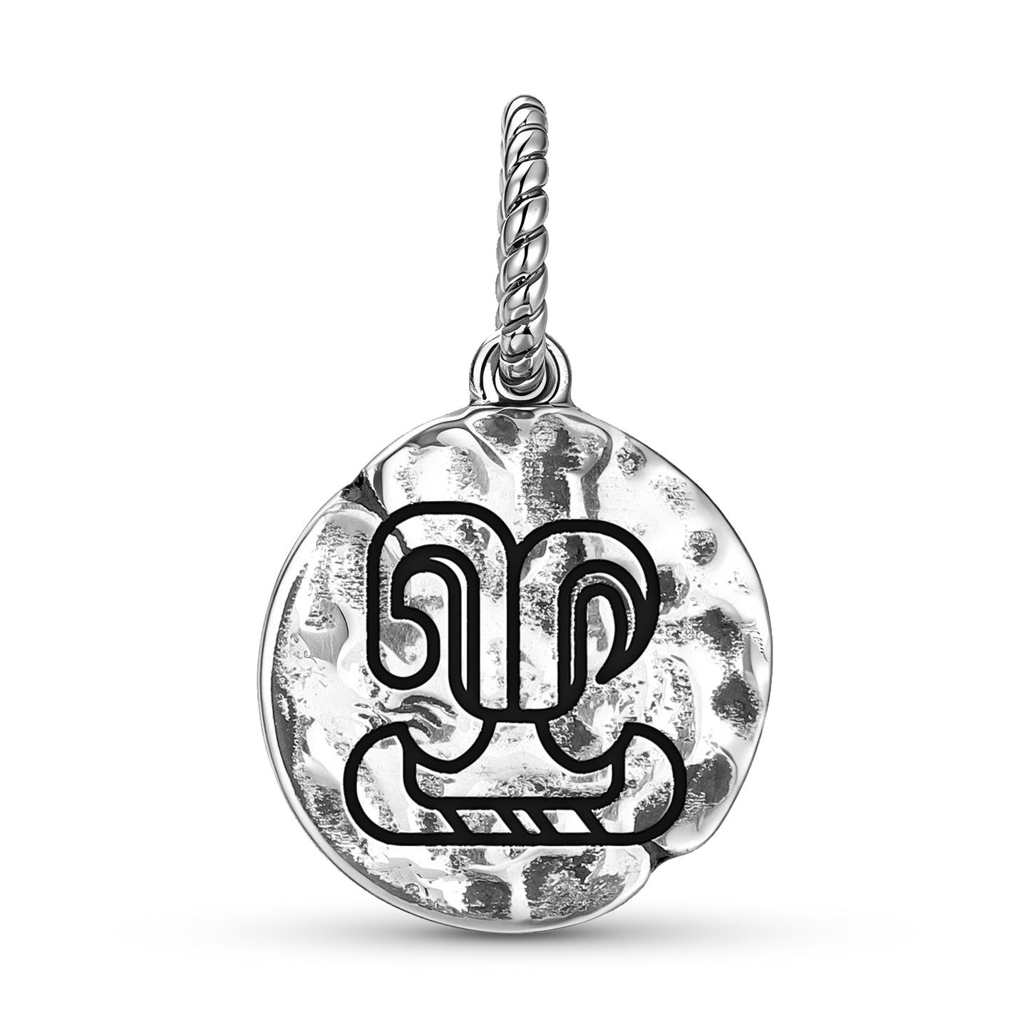 Mayan Fire House Of Xibalba Symbol Dangle Charm – 925 Sterling Silver