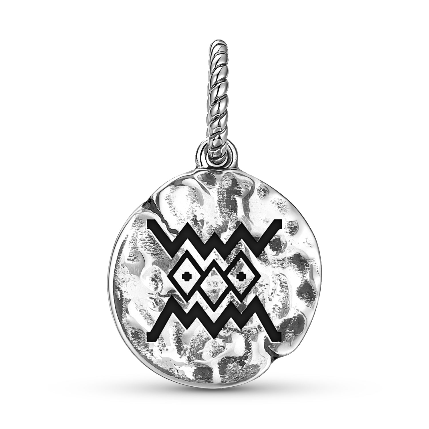 Mapuche Nge-Nge Symbol Dangle Charm – 925 Sterling Silver
