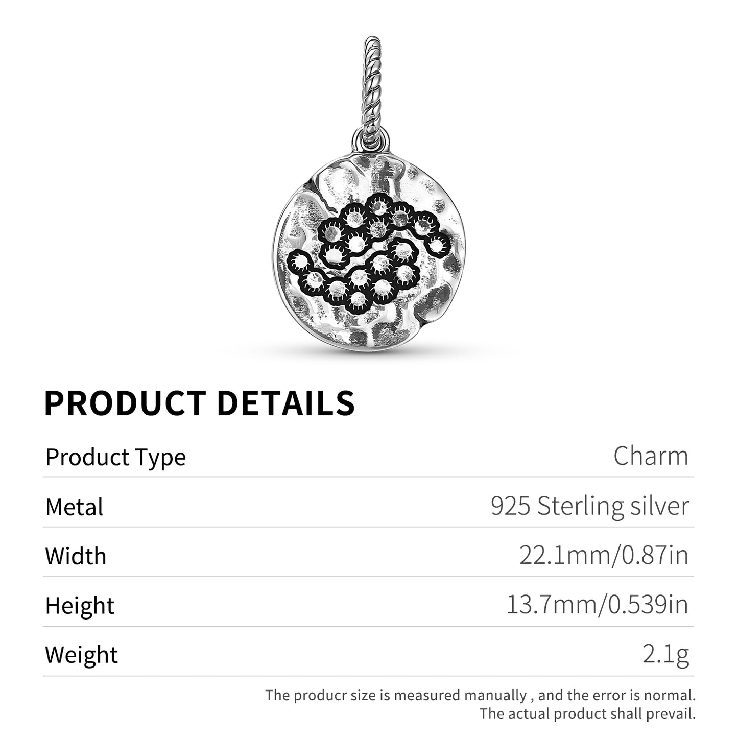 Flowers Goldenrod Symbol Dangle Charm – 925 Sterling Silver – view 3