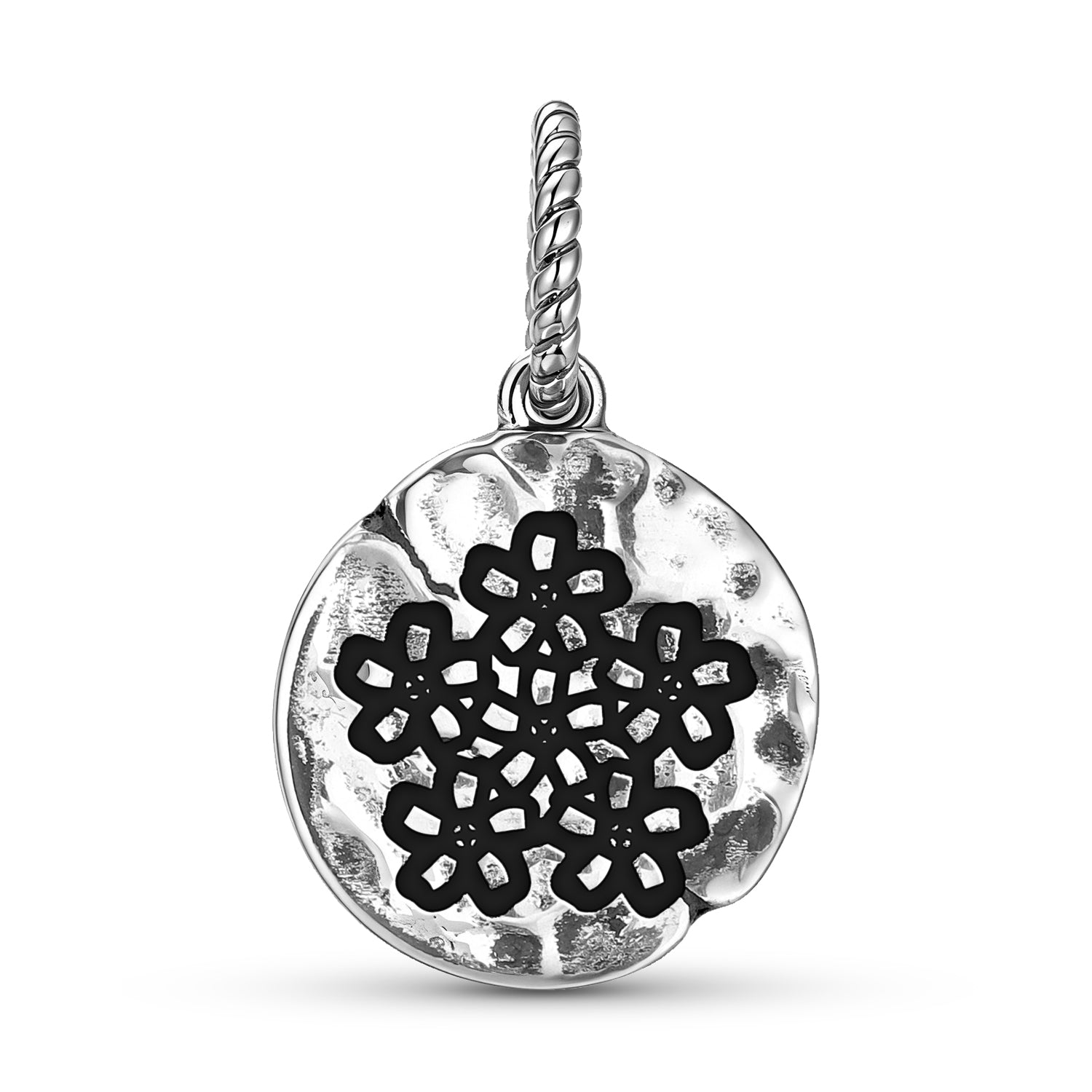 Flowers Verbena Symbol Dangle Charm – 925 Sterling Silver
