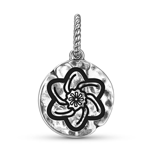 Flowers Daffodil Symbol Dangle Charm – 925 Sterling Silver