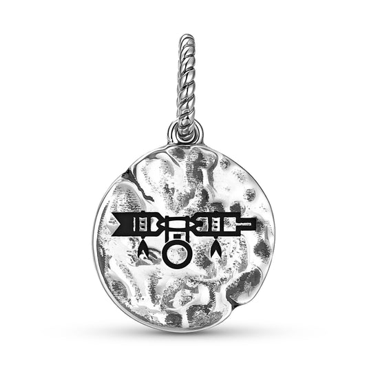 Hopi Mongko Symbol Dangle Charm – 925 Sterling Silver