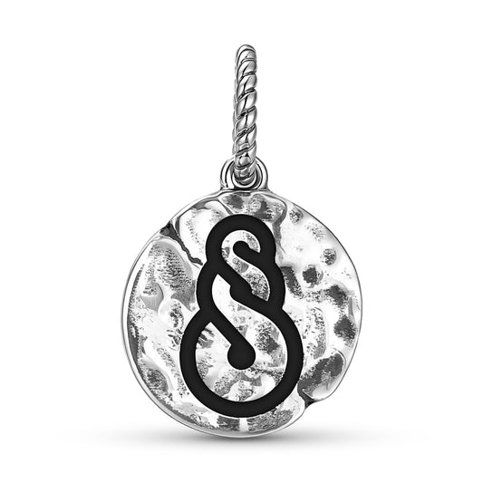 Maori Pikorua Double Twist Symbol Dangle Charm – 925 Sterling Silver