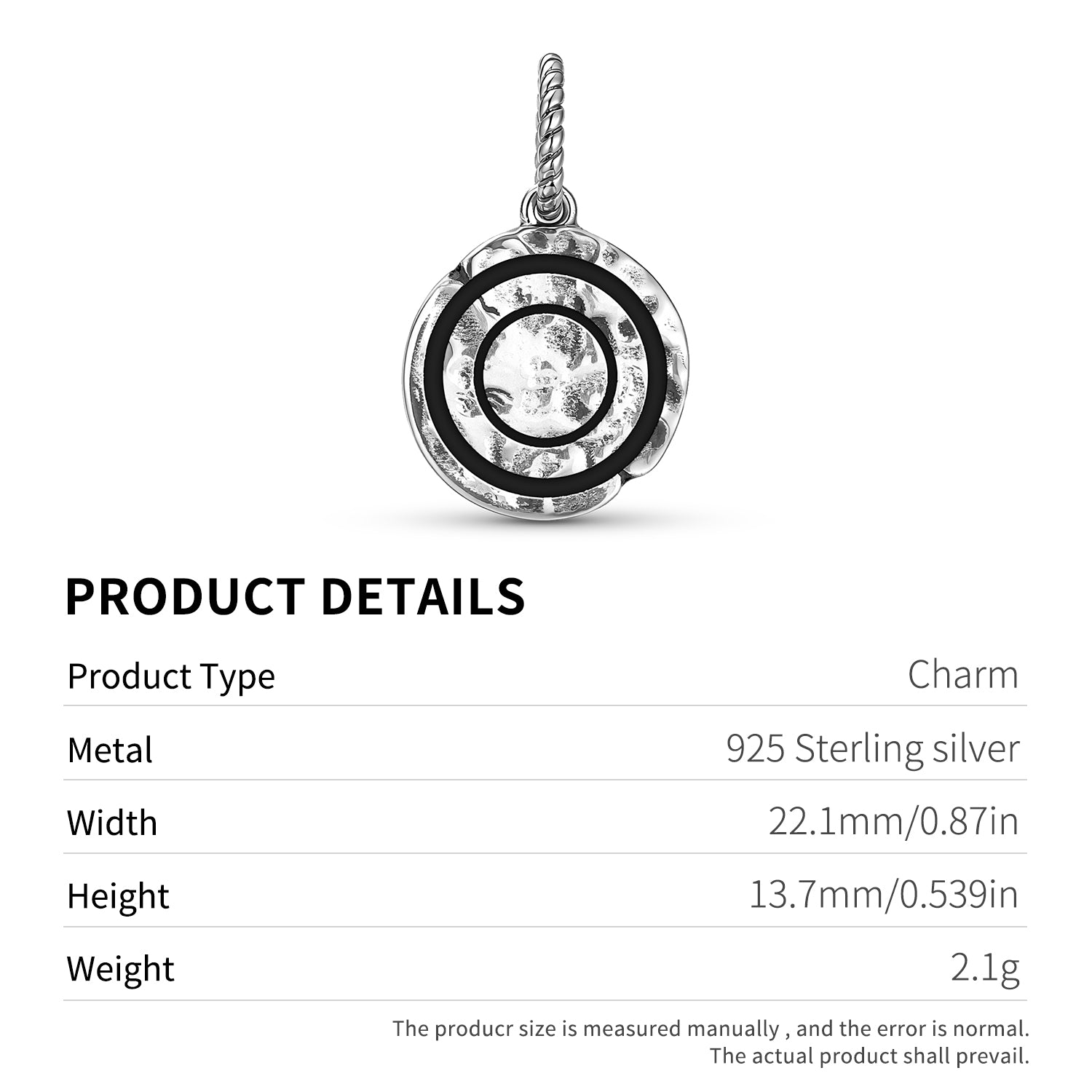 Native Rock Art Dangle Charm – 925 Sterling Silver – view 3
