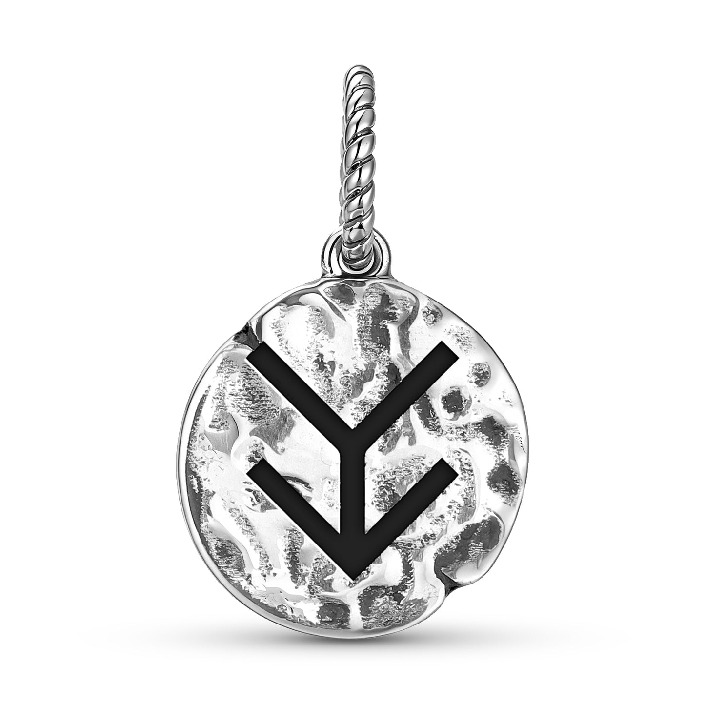 Native Rock Art Wedding Symbol Dangle Charm – 925 Sterling Silver