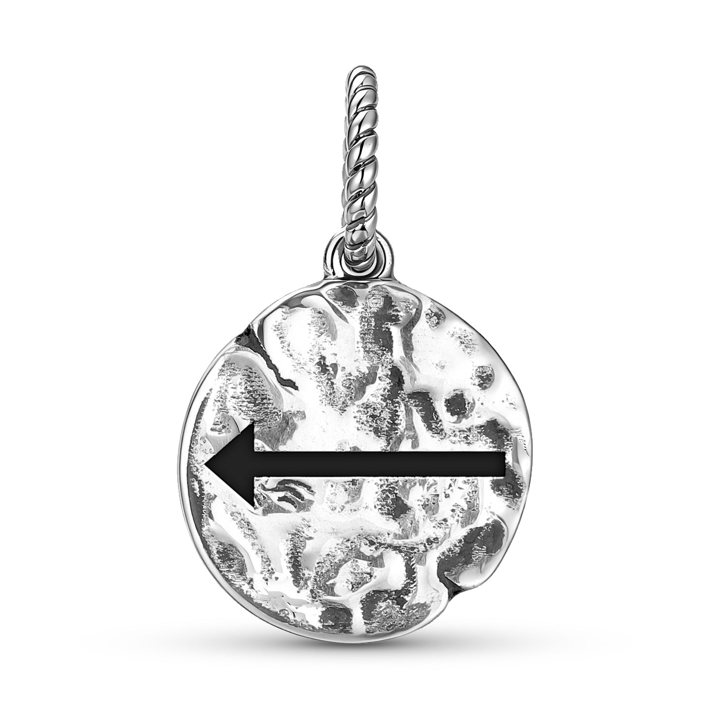 Native Rock Art Wish Realization Symbol Dangle Charm – 925 Sterling Silver