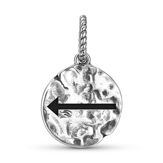 Native Rock Art Wish Realization Symbol Dangle Charm – 925 Sterling Silver