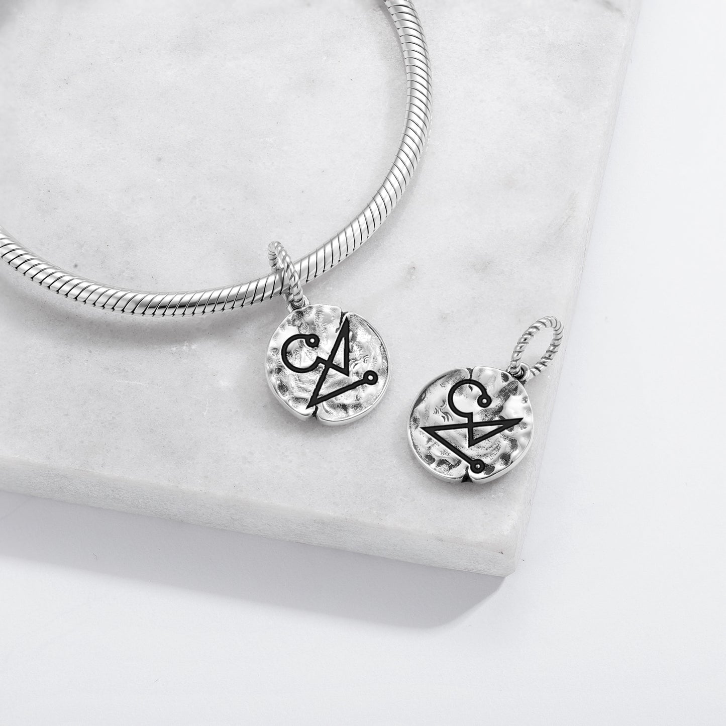 Angels OMAEL Symbol Dangle Charm – 925 Sterling Silver – view 2