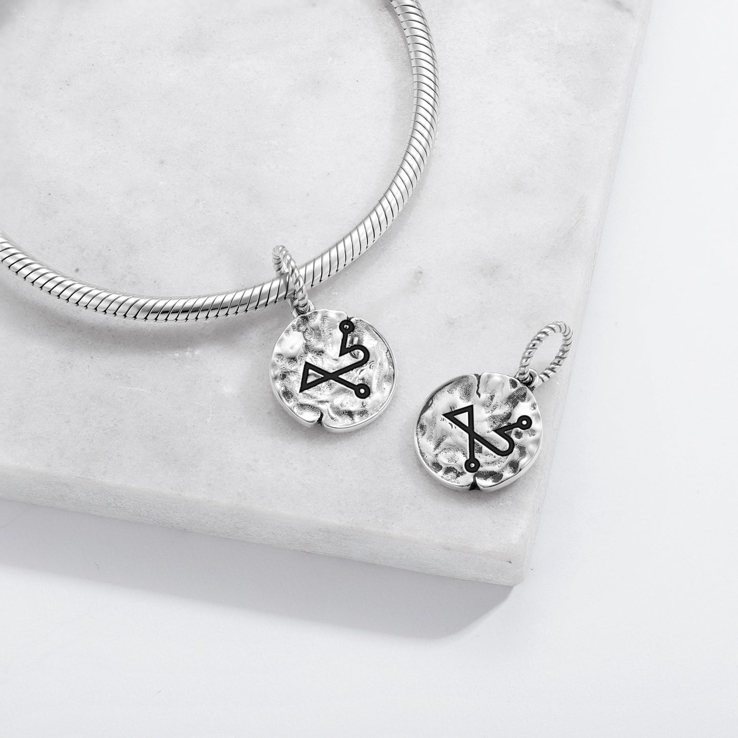 Angels ELEMIAH Symbol Dangle Charm – 925 Sterling Silver – view 2