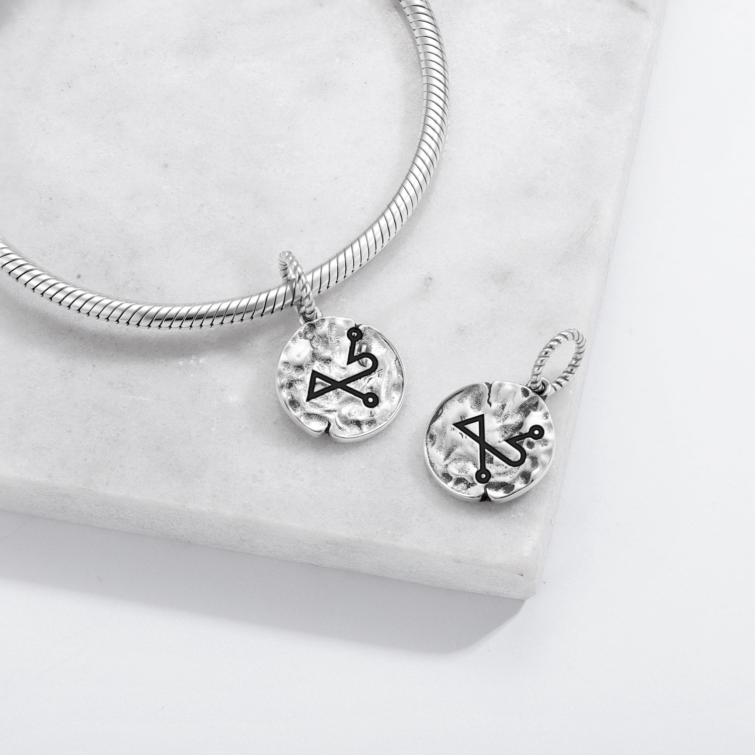 Angels ELEMIAH Symbol Dangle Charm – 925 Sterling Silver – view 2