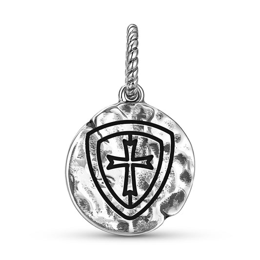 Templar Templar Shield Symbol Dangle Charm – 925 Sterling Silver