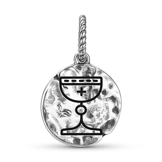 Templar Holy Grail Symbol Dangle Charm – 925 Sterling Silver