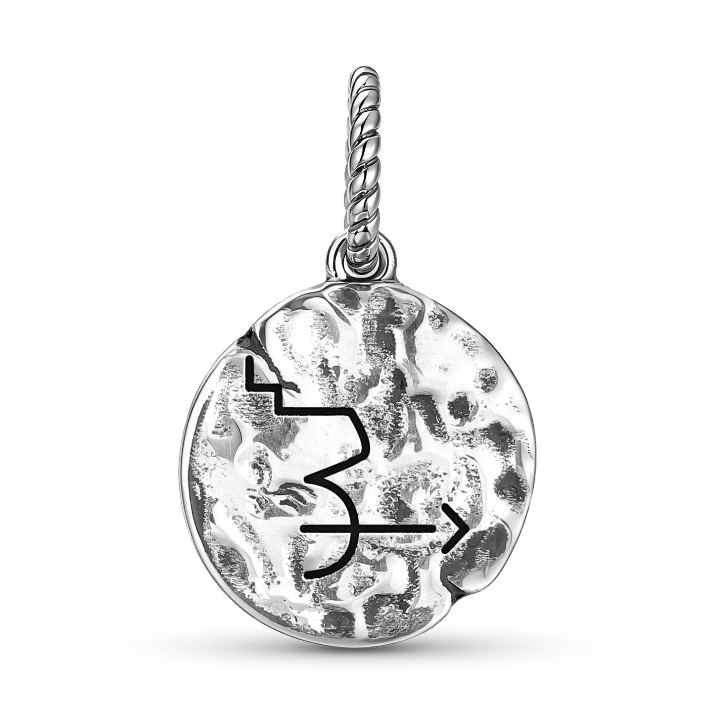 HANG SENG DOR Symbol Dangle Charm – 925 Sterling Silver