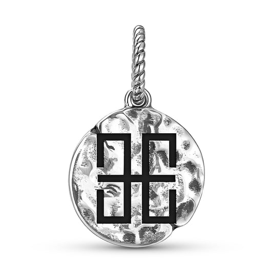 Latvian The Cross Of The Moon Symbol Dangle Charm – 925 Sterling Silver