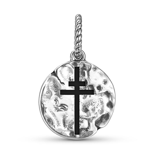 Christianity Patriarchal Cross Symbol Dangle Charm – 925 Sterling Silver