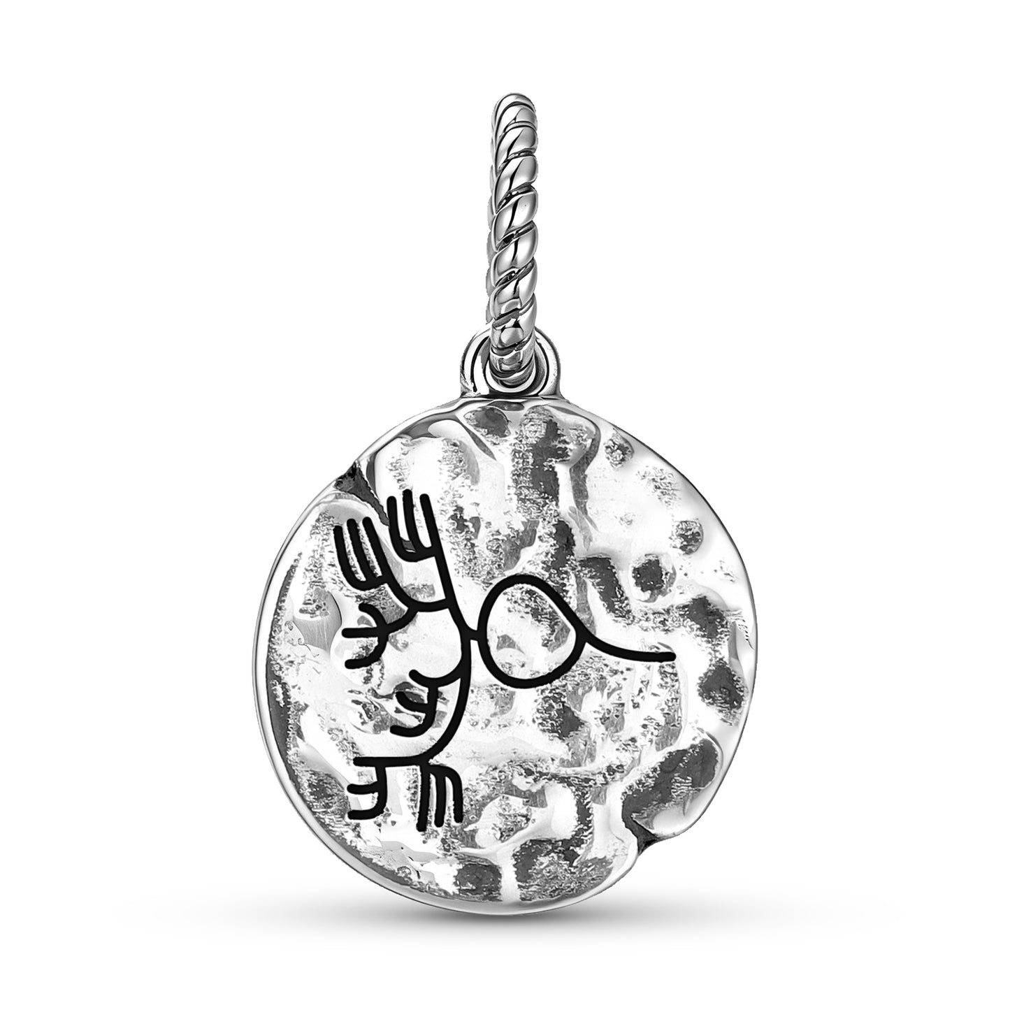 Lines Seaweed Symbol Dangle Charm – 925 Sterling Silver