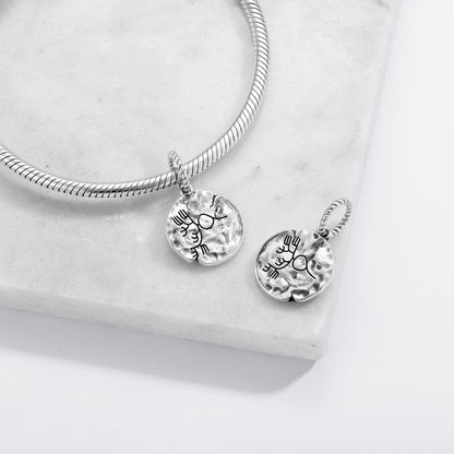Nazca Seaweed Geoglyph-Inspired Dangle Charm – 925 Sterling Silver – view 2