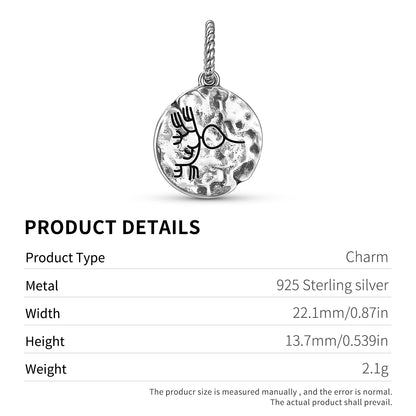 Nazca Seaweed Geoglyph-Inspired Dangle Charm – 925 Sterling Silver – view 3