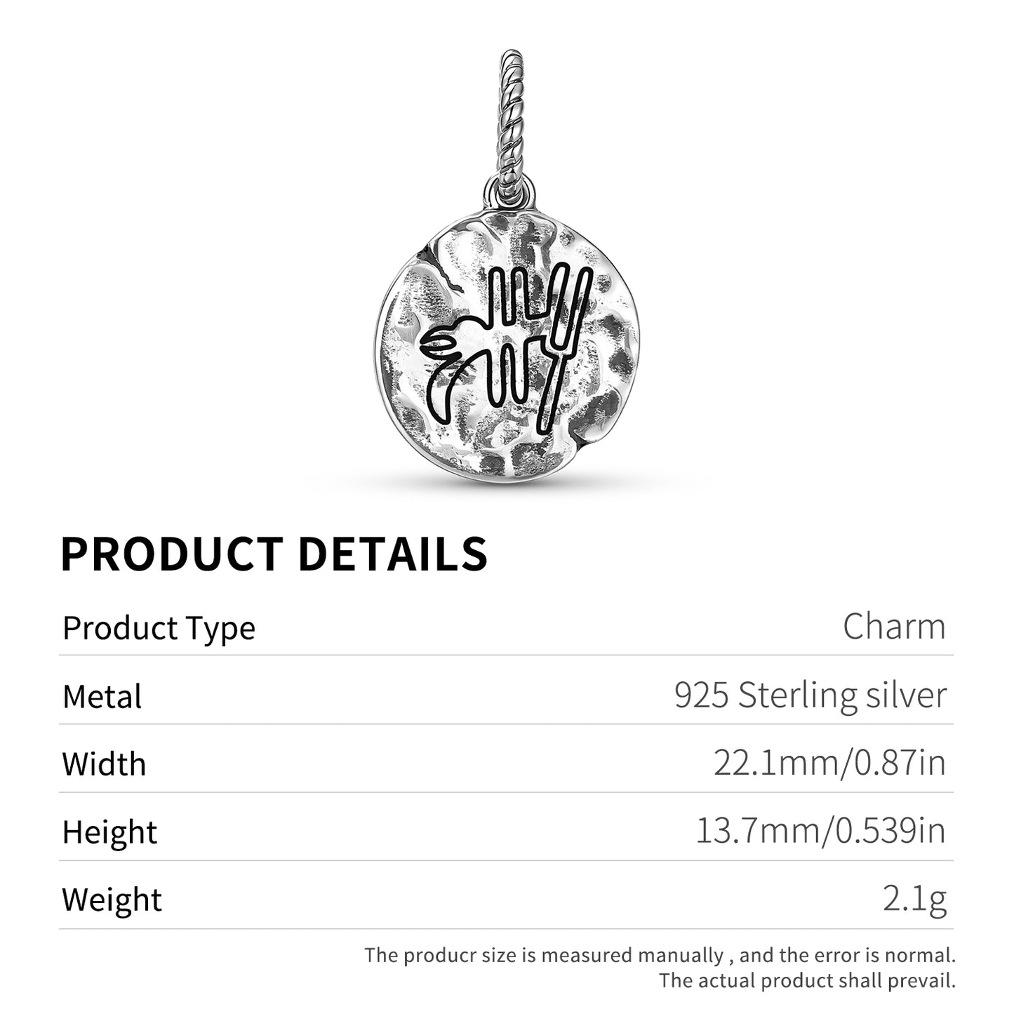 Lines The Parrot Dangle Charm – 925 Sterling Silver – view 3