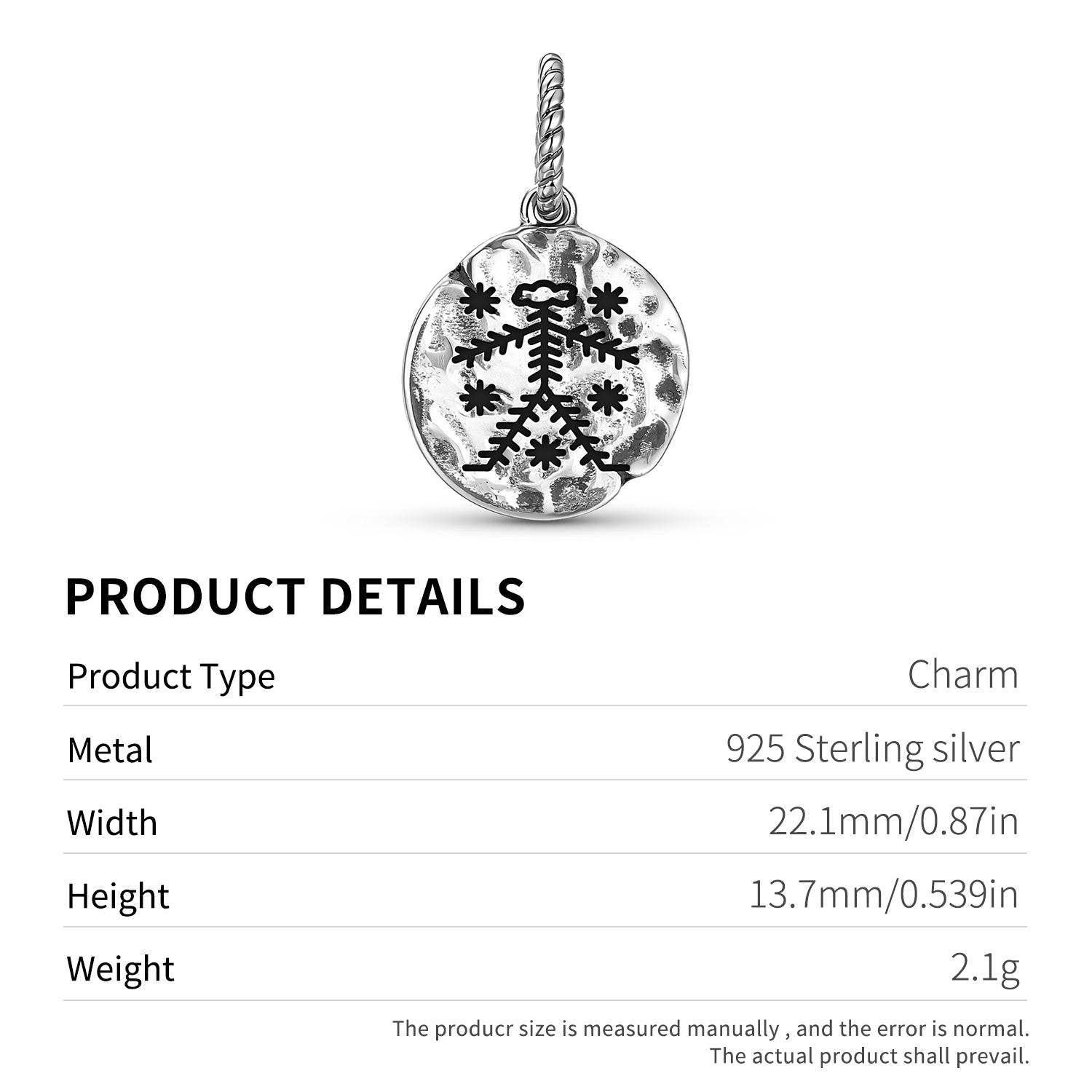 Central America Grand Bwa Grand Bois Dangle Charm – 925 Silver – view 3