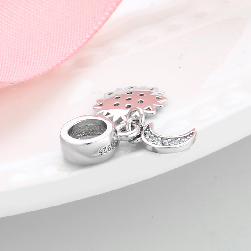 Sun & Moon Celestial Dangle Charm – 925 Sterling Silver – view 2