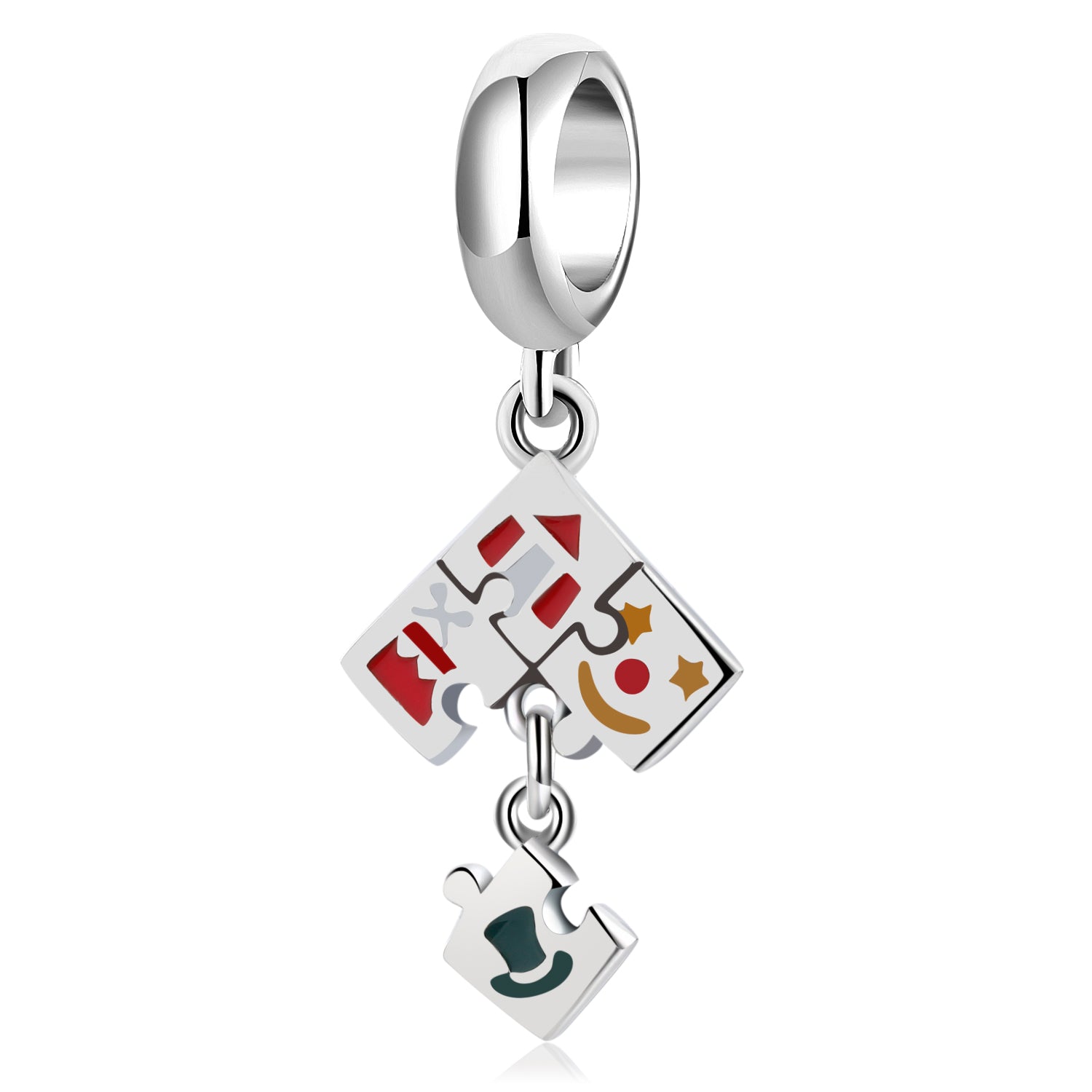 Circus Puzzle Dangle Charm – 925 Sterling Silver