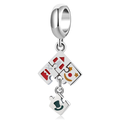 Circus Puzzle Dangle Charm – 925 Sterling Silver