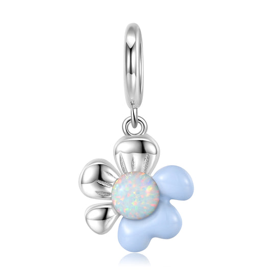 Spring Flower Dangle Charm – 925 Sterling Silver