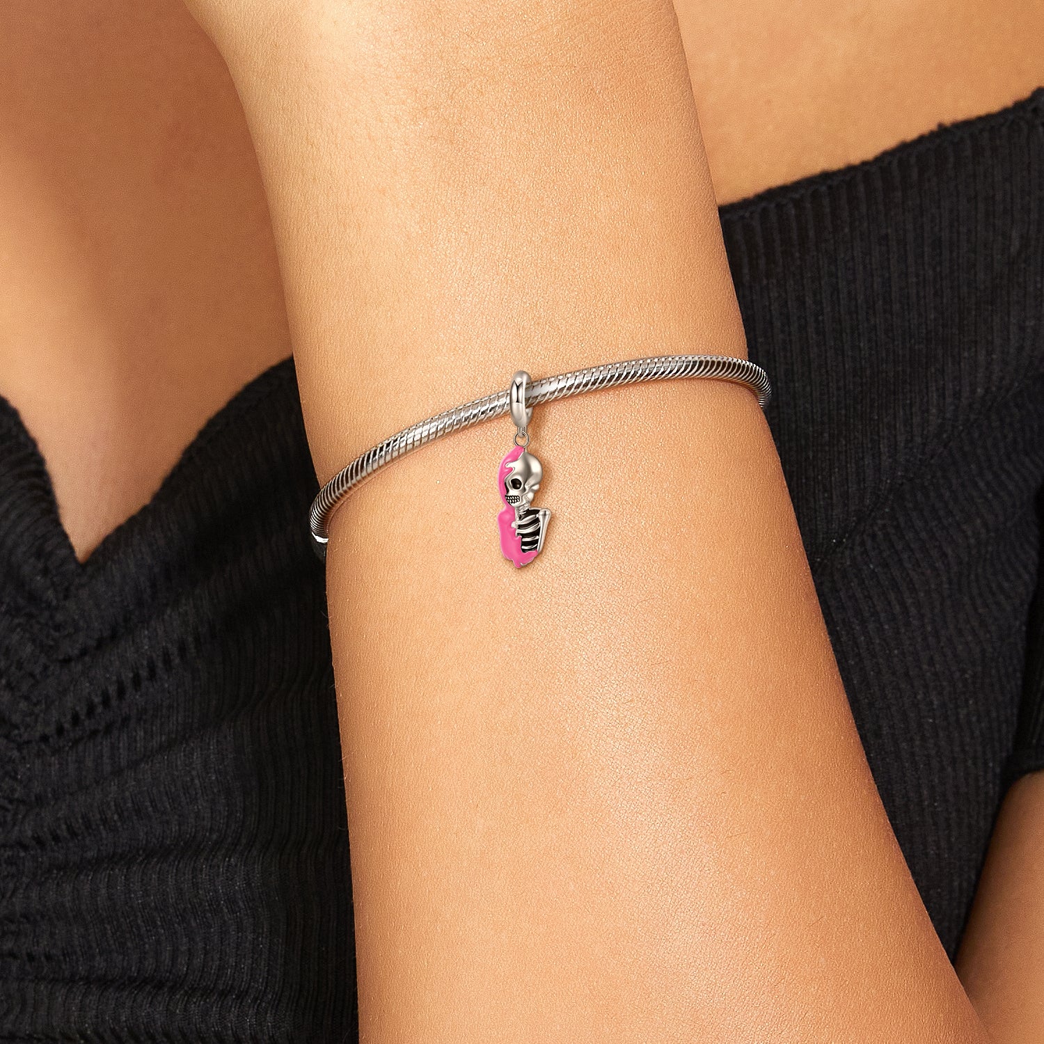 Skeleton Dangle Charm – 925 Sterling Silver – view 3