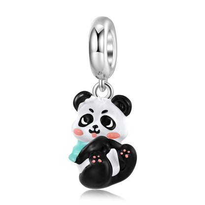 Panda Baby Dangle Charm – S925 Sterling Silver