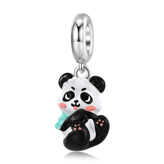 Panda Baby Dangle Charm – S925 Sterling Silver