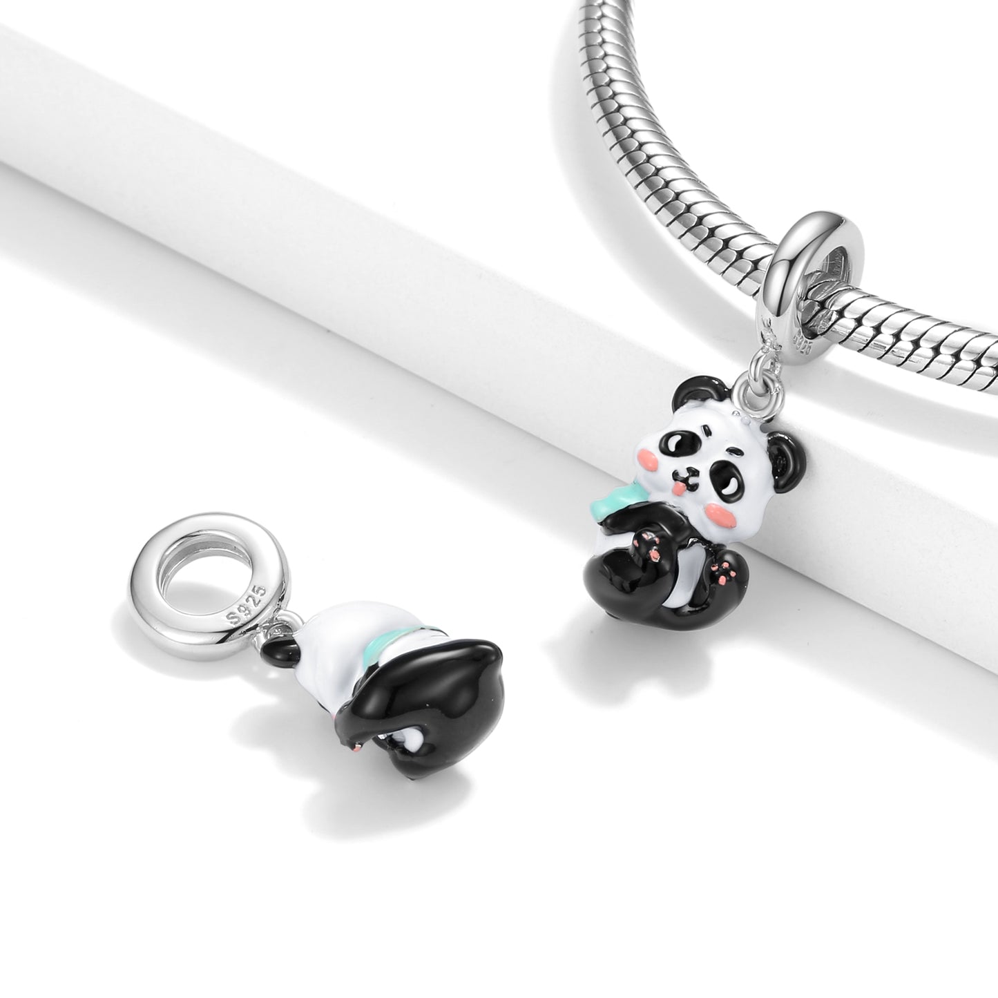 Panda Baby Dangle Charm – S925 Sterling Silver – view 2