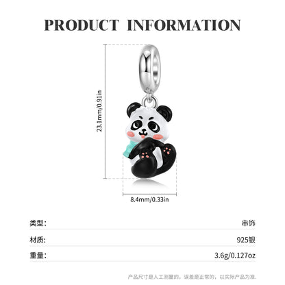 Panda Baby Dangle Charm – S925 Sterling Silver – view 3