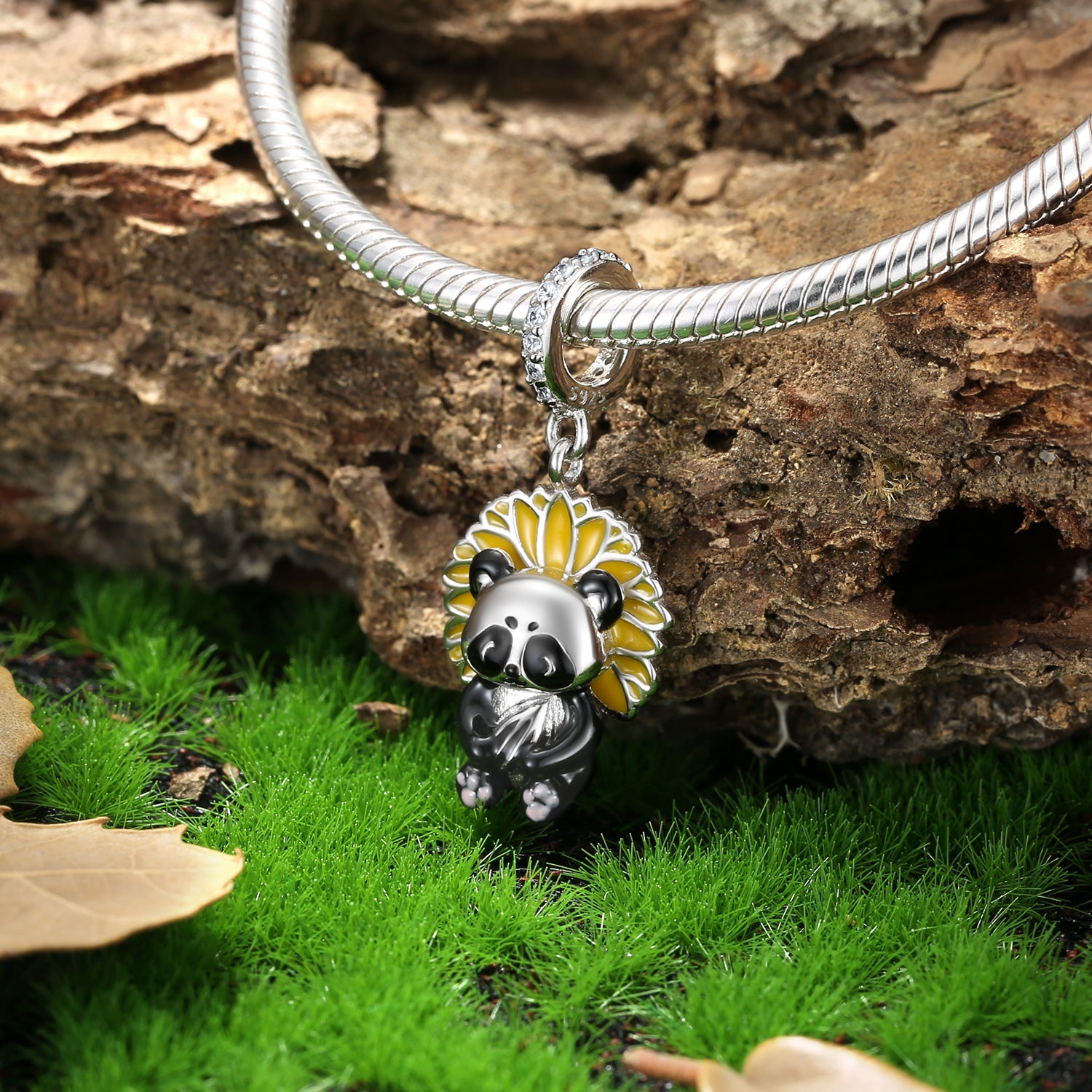 Brown Hair Girl Charm – 925 Sterling Silver – view 2