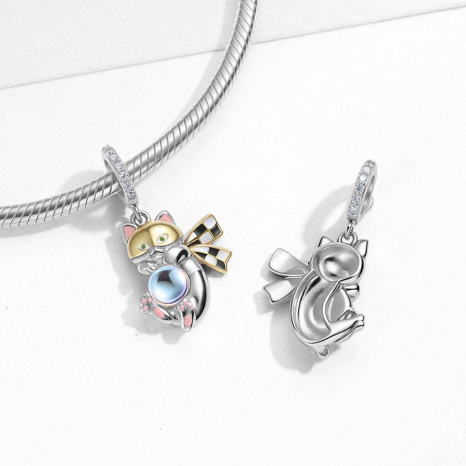 Basketball Panda Charm – 925 Sterling Silver – view 2