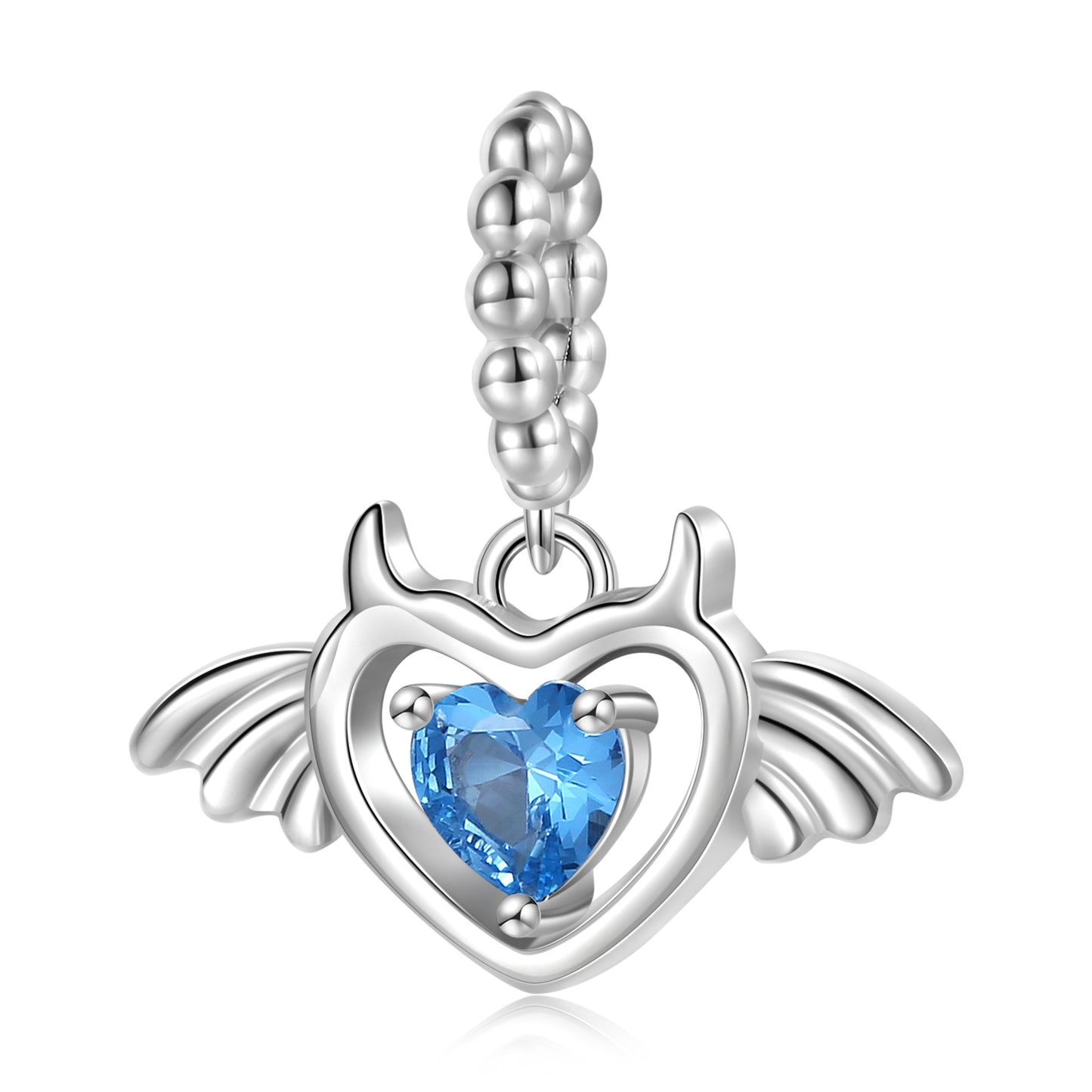 Melting Skull Heart Dangle Charm – 925 Sterling Silver