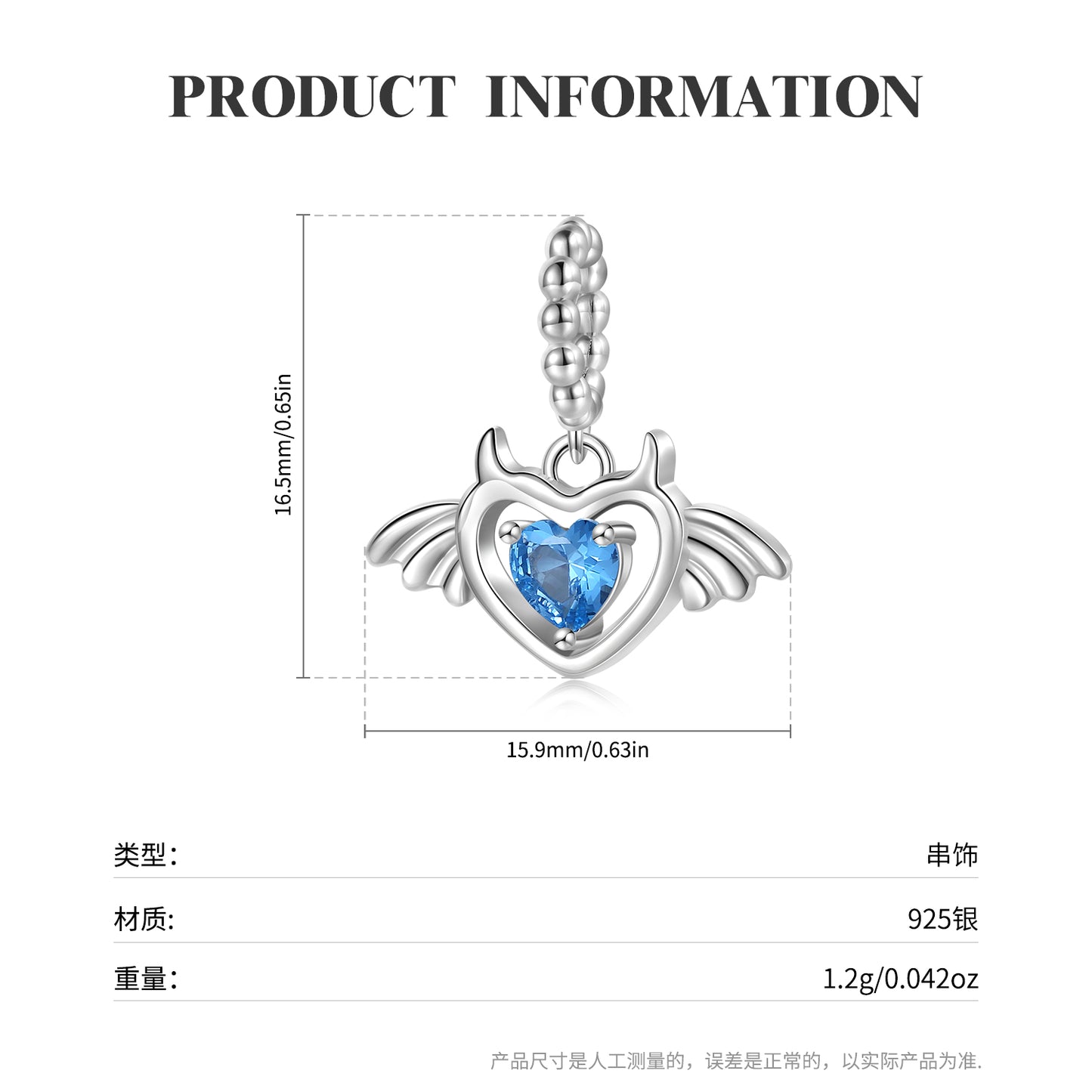 Melting Skull Heart Dangle Charm – 925 Sterling Silver – view 3
