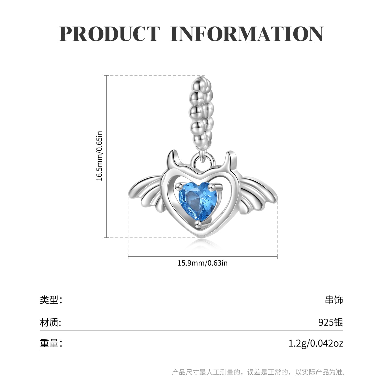 Melting Skull Heart Dangle Charm – 925 Sterling Silver – view 3