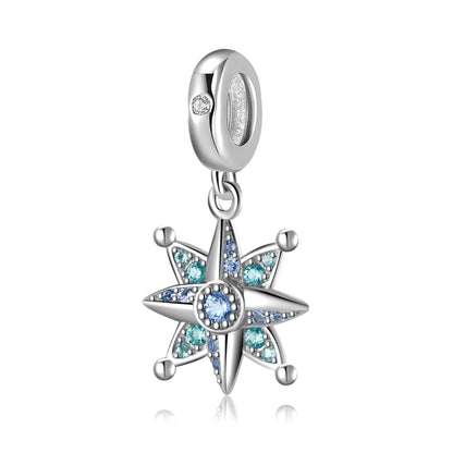Sparkling Eight Point Star Charm – 925 Sterling Silver