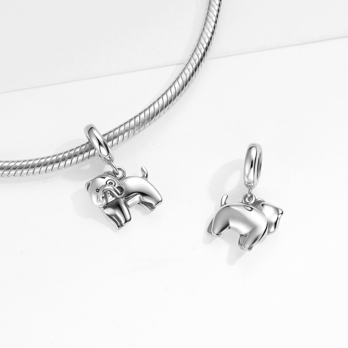 Pug Charm – 925 Sterling Silver – view 2