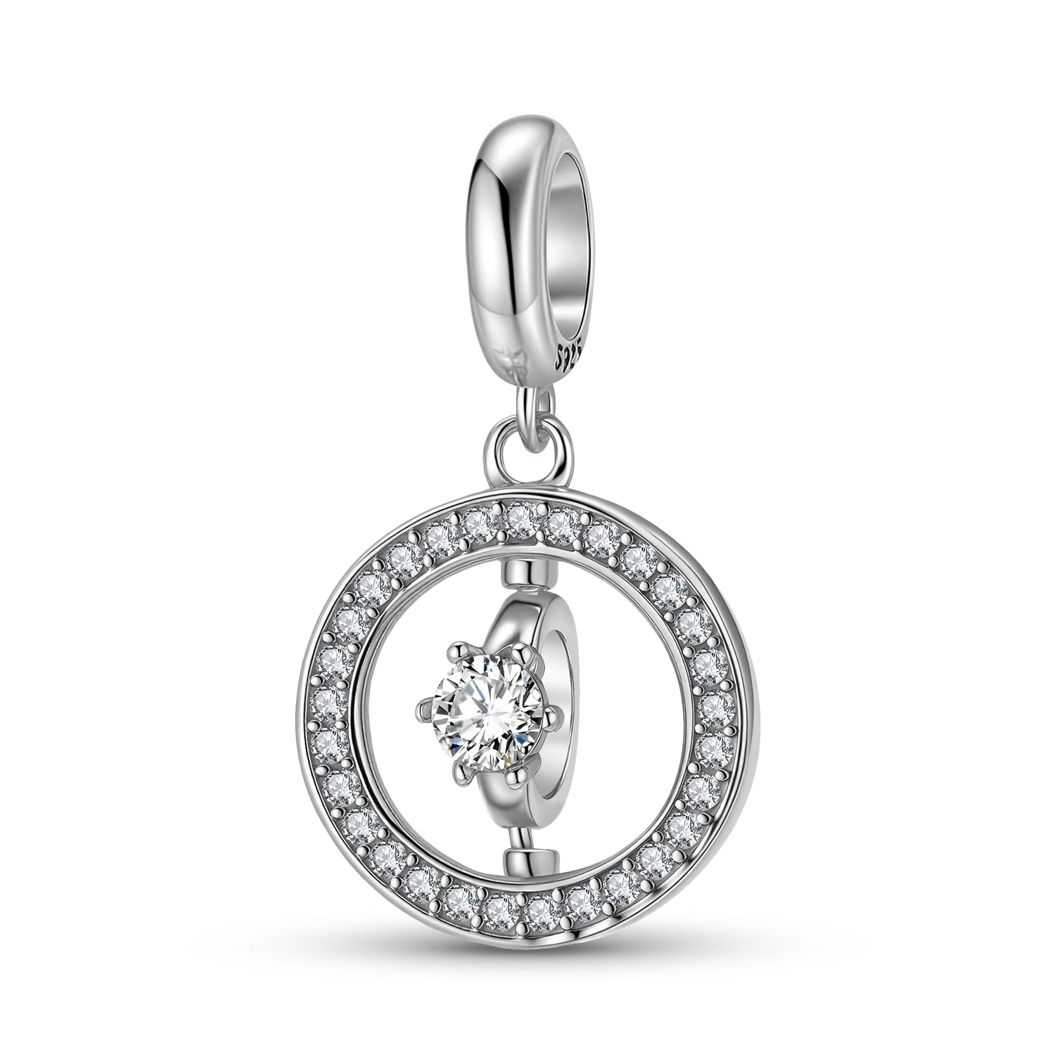 Halo Ring Charm – 925 Sterling Silver