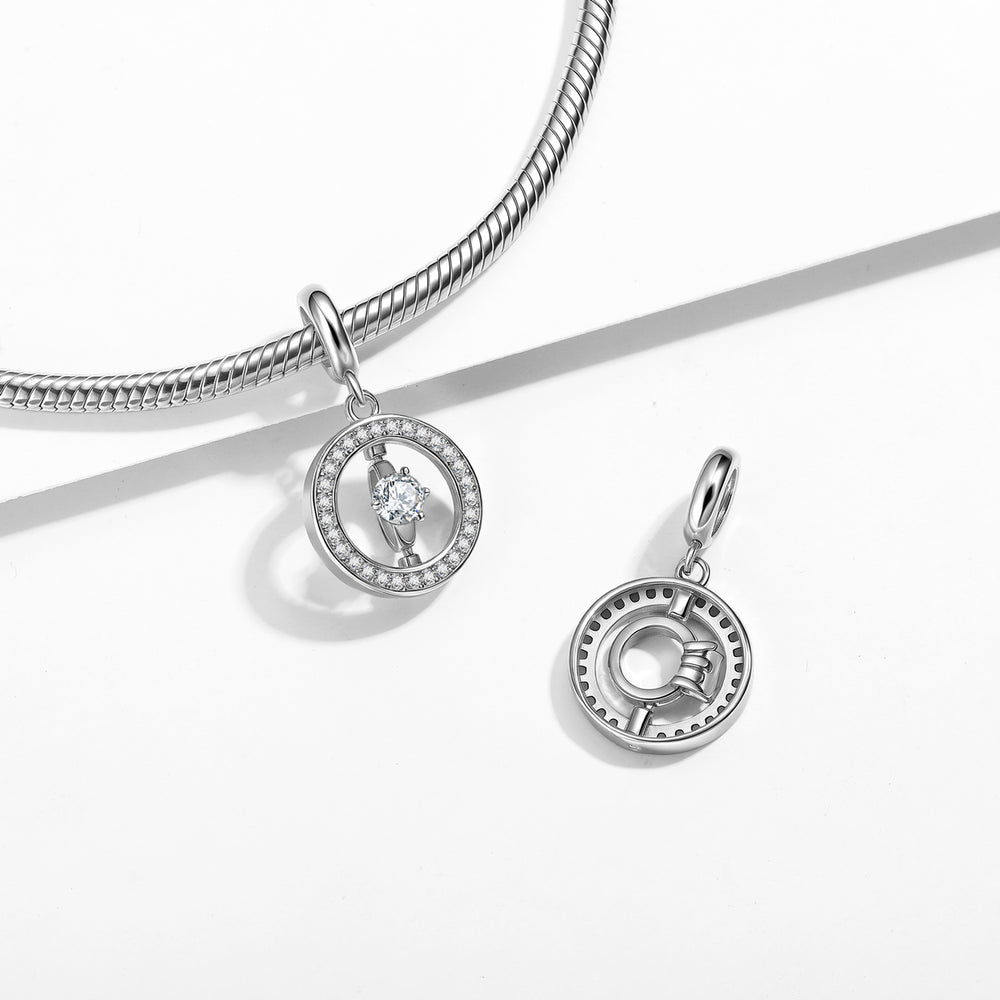 Halo Ring Charm – 925 Sterling Silver – view 2