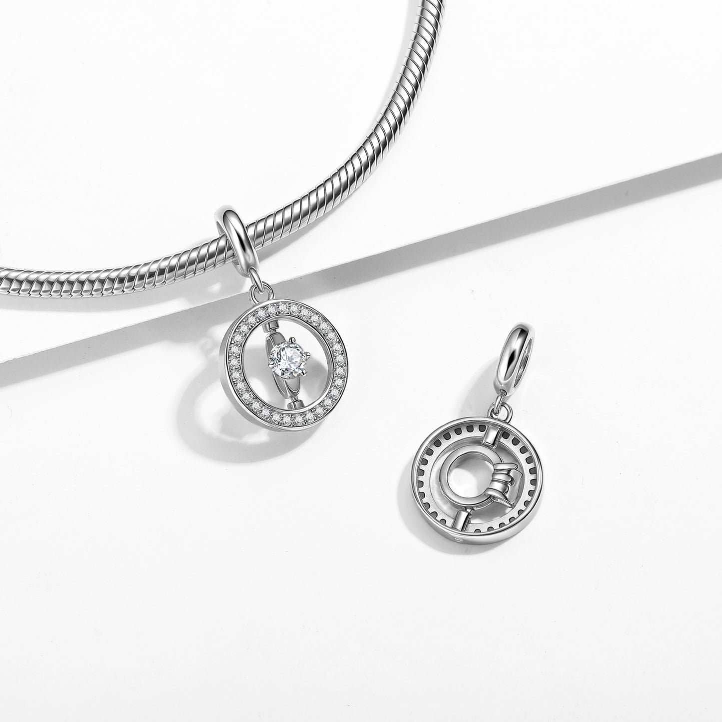 Halo Ring Charm – 925 Sterling Silver – view 2